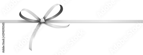 silver colored ribbon bow