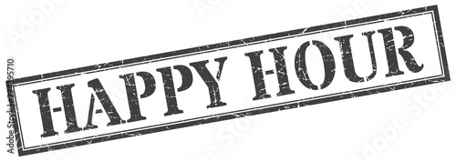 happy hour stamp. happy hour square grunge sign. happy hour