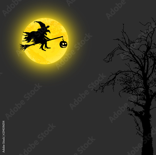 scary Halloween witch background