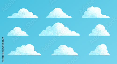 Fotografie, Obraz Clouds set isolated on a blue background