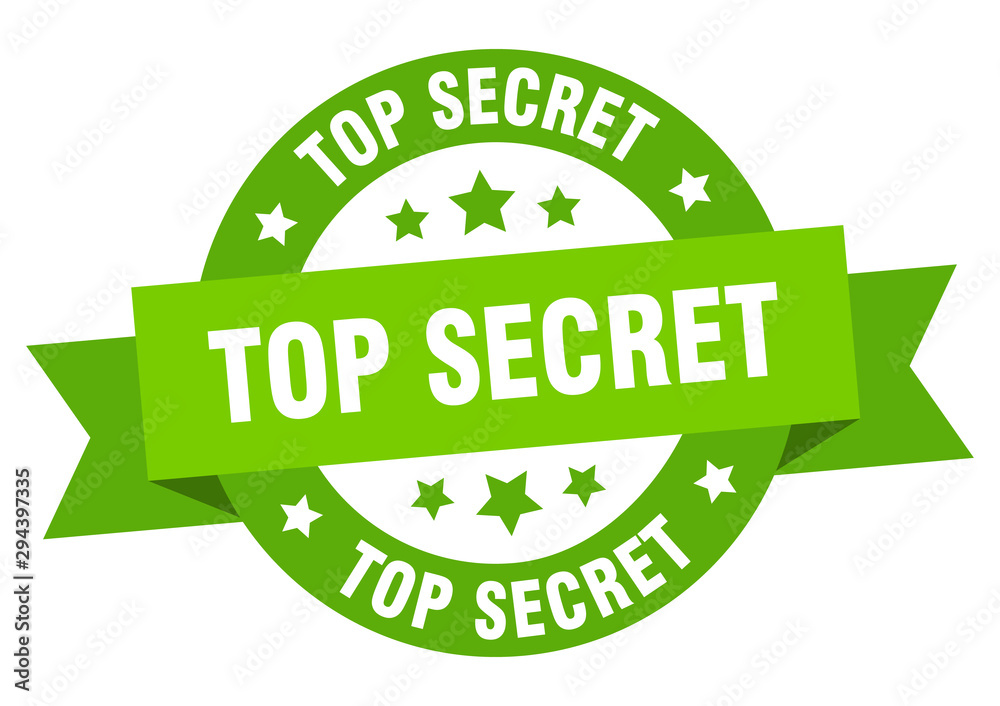 top secret ribbon. top secret round green sign. top secret