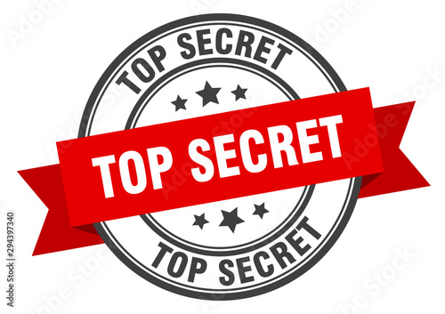 top secret label. top secret red band sign. top secret
