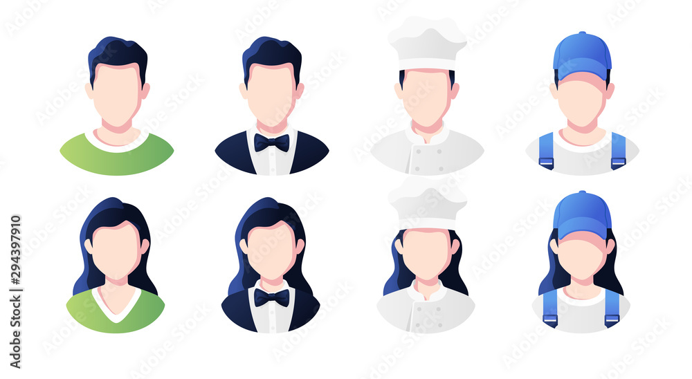 50 Free Professions Avatars in Flat Style - Designbeep