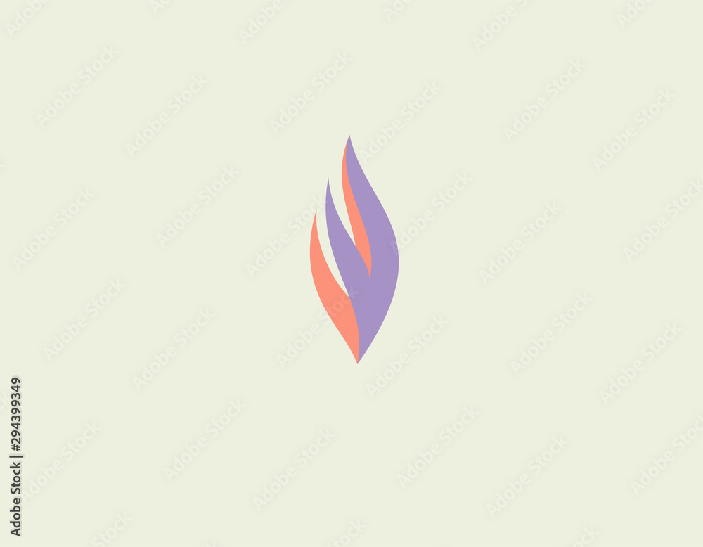 Minimalistic creative logo sign two elements in the form of a flame for your company Minimalistic creative logo sign two elements in the form of a flame for your company
