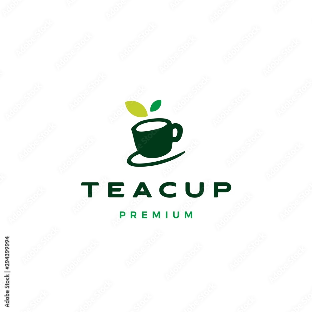 tea cup leaf logo vector icon illustration tea cup leaf logo vector icon illustration