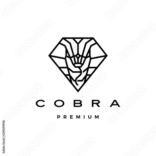 cobra logo vector icon illustration in diamond shape