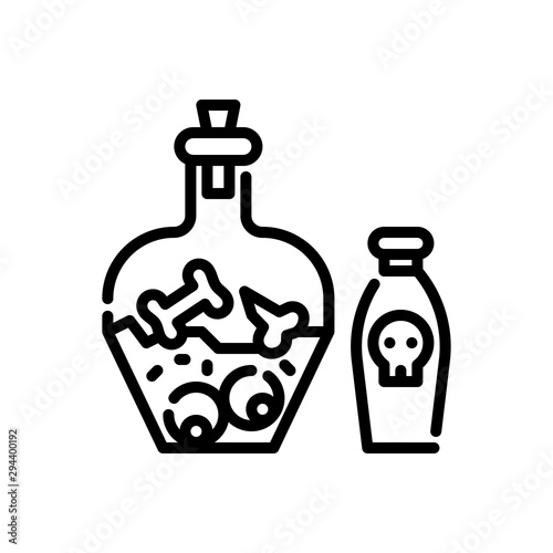 poison in the bottle icon, vector and illustration