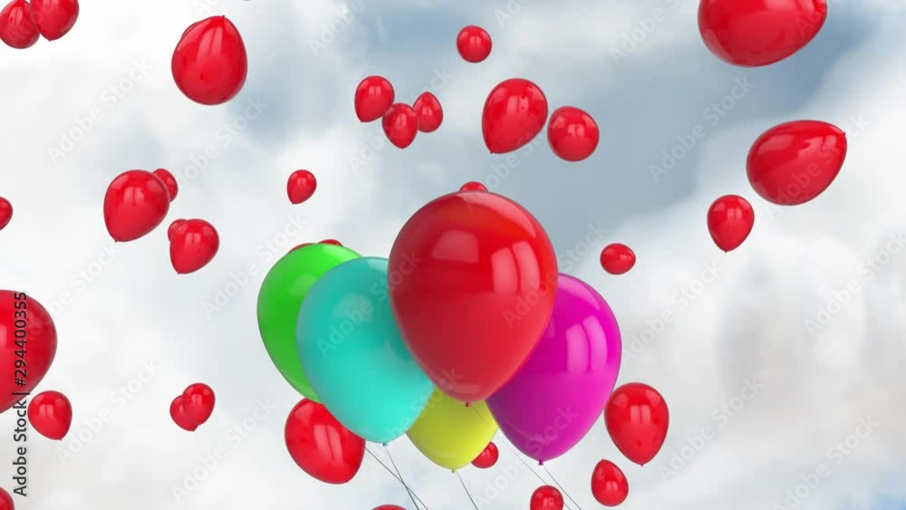 Balloons on clouded sky Balloons on clouded sky