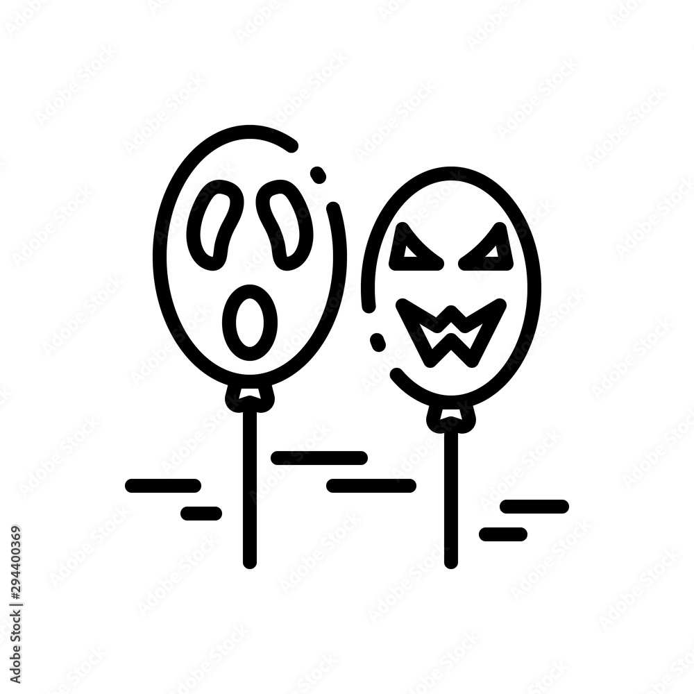 spooky balloon decoration for Halloween icon, vector and illustration spooky balloon decoration for Halloween icon, vector and illustration