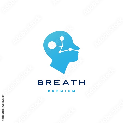 human head breath logo vector icon illustration