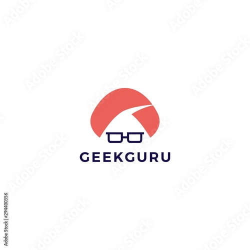 geek guru logo vector icon illustration