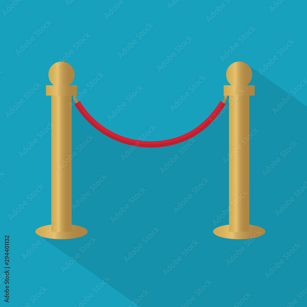 golden barrier with red rope- vector illustration golden barrier with red rope- vector illustration