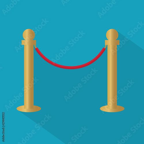 golden barrier with red rope- vector illustration