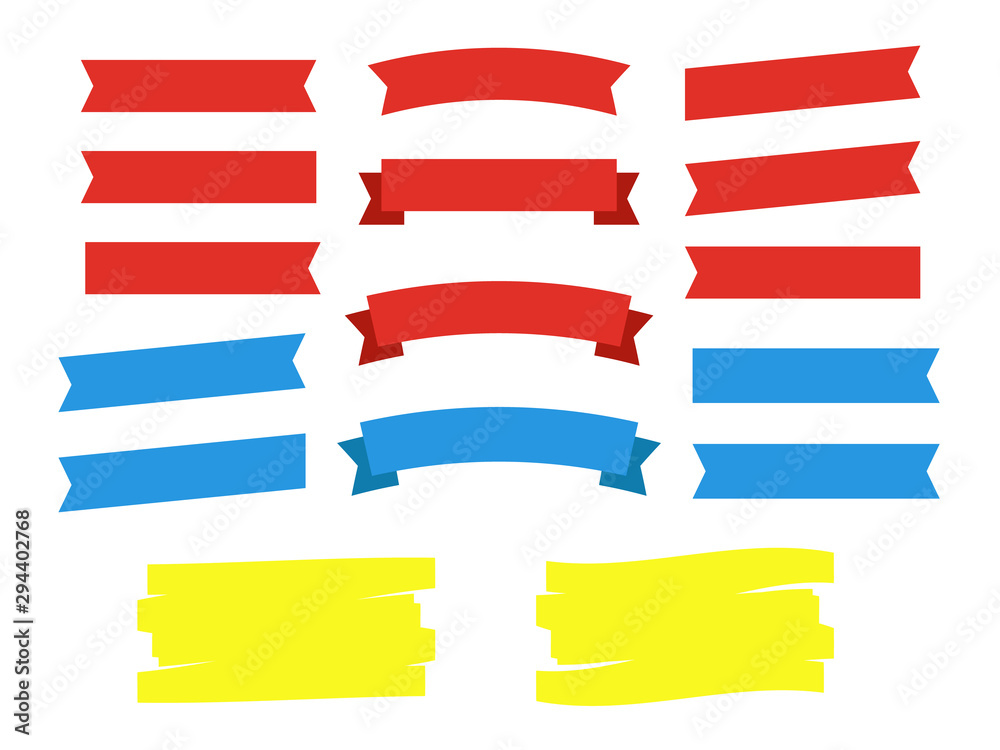 Vector Ribbon Set on white background. Banner ribbon vector set