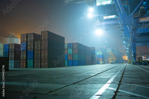 industrial port with containers