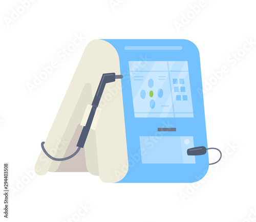 Hospital medical equipment set. Medical devices scan tool vector cartoon