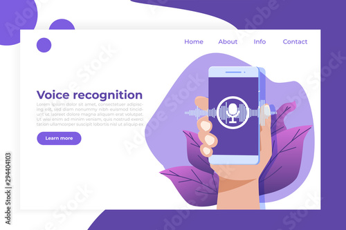 Voice messages, Voice recognition isometric concept with character. Can use for web banner, landing page template, infographics.
