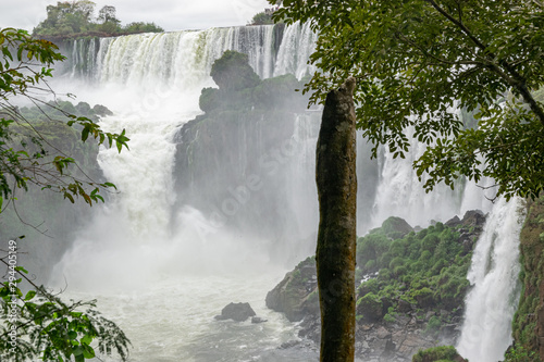 View of Iguazu fall  a magnificent waterfall in Brazil and Argentina