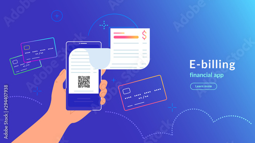 E-billing after payment by credit card via electronic wallet