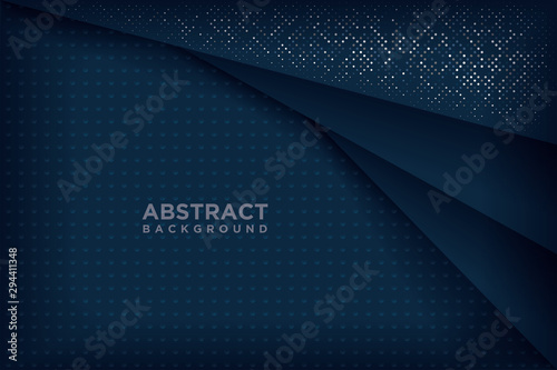 Abstract navy blue 3d backgrounds with overlapping layers.