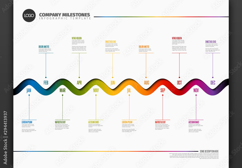 Info Chart Year Timeline Layout Stock Template | Adobe Stock