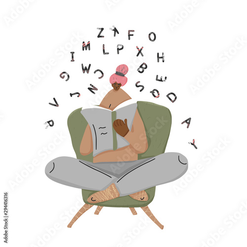 Dyslexia concept Vector sign with stylized letters