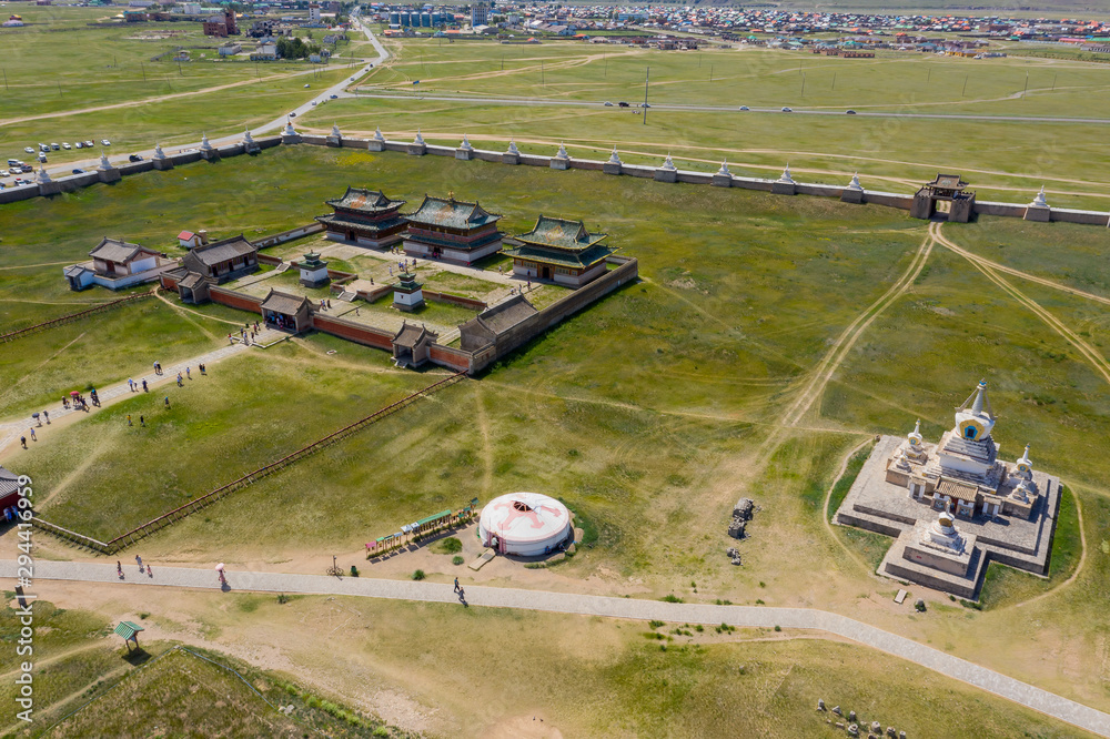 Aerial view of the Kharkhorin Erdene Zuu Monastery .in Kharkhorin (Karakorum),  Mongolia. Karakorum was the capital of the Mongol Empire between 1235 and  1260. Stock Photo | Adobe Stock