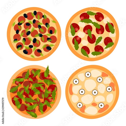 Pizza on a white background. Vector illustration