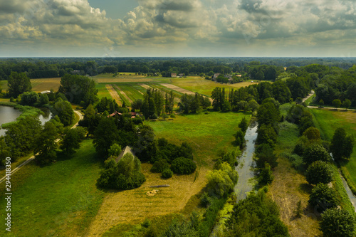 Luftbild Wasserkanal im Spreewald
