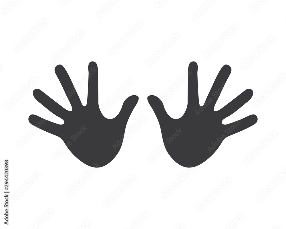 Hand stop and denied vector icon illustration design Hand stop and denied vector icon illustration design