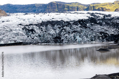 Gletscherzunge Solheimajökull des Myrdalsjökull-Gletschers aus Island
