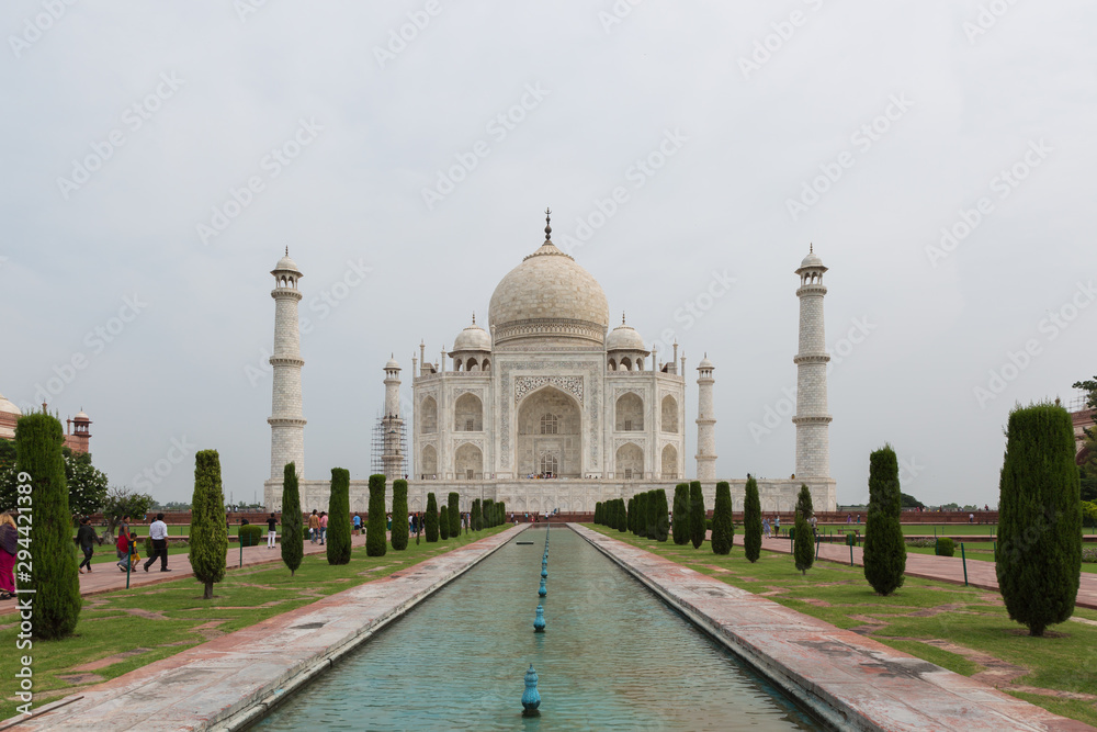 Agra, India - August 13, 2019: Taj Mahal in Uttar Pradesh in India