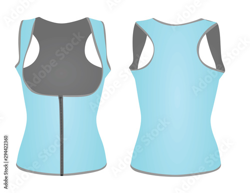 Canvastavla Women blue corset vest. vector illustration