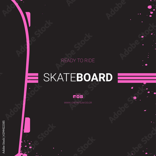 Skateboarding Vintage design. Grunge background. Sport typography, t-shirt graphics, poster, print, postcard.