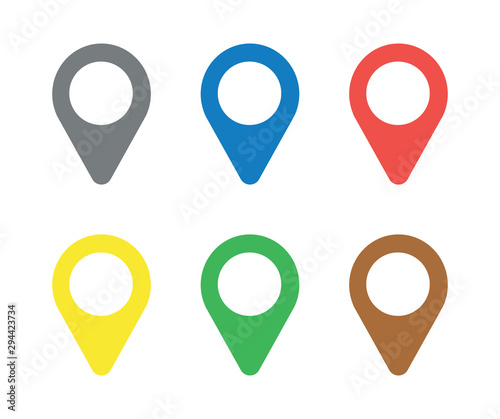 Vector icon set of map pointers.