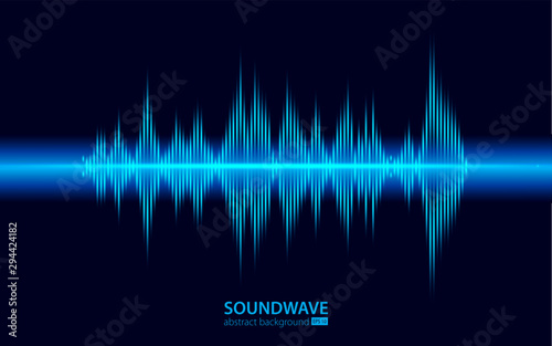 Soundwave vector abstract background. Music radio wave. Sign of audio digital record, vibration, pulse and music soundtrack.