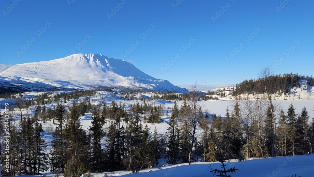 Gaustatoppen in cold Norway during the winter