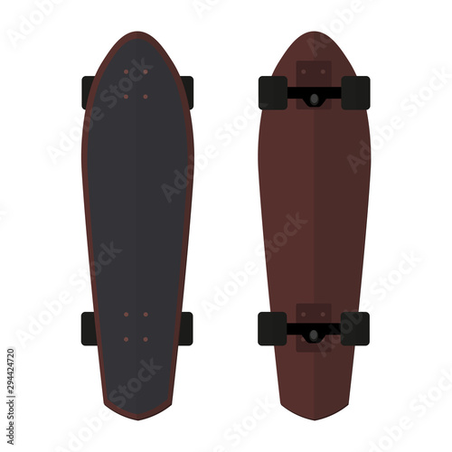 Set of Skateboards flat icons on white background.