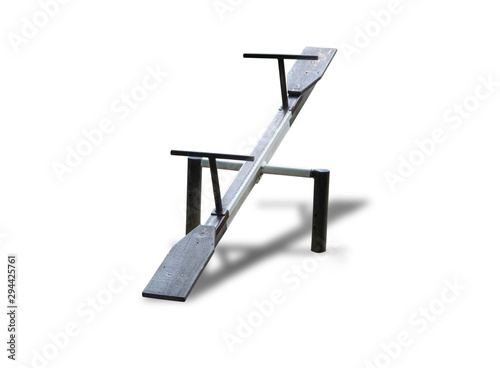 Billede på lærred wooden teeter vintage style,isolated on white background with clipping path