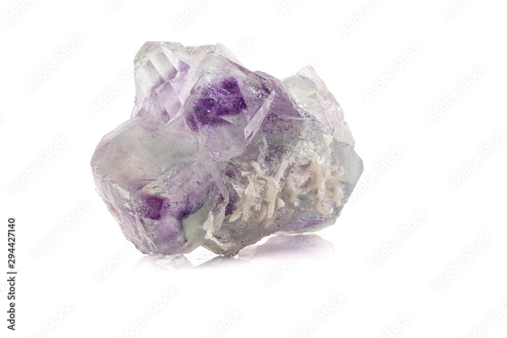 Macro mineral stone Fluorite crystal on a black background Macro mineral stone Fluorite crystal on a black background