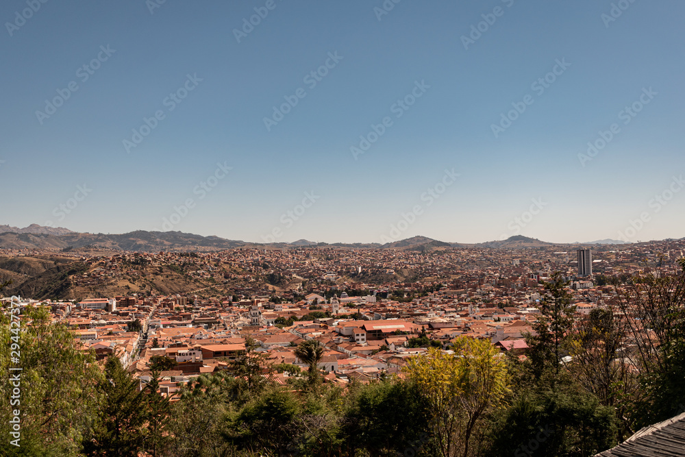 View of the city of Sucre from the viewpoint of the Recoleta