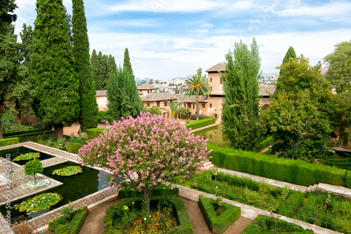 Alhambra's gardens. Andalusia. Spain.Europe.