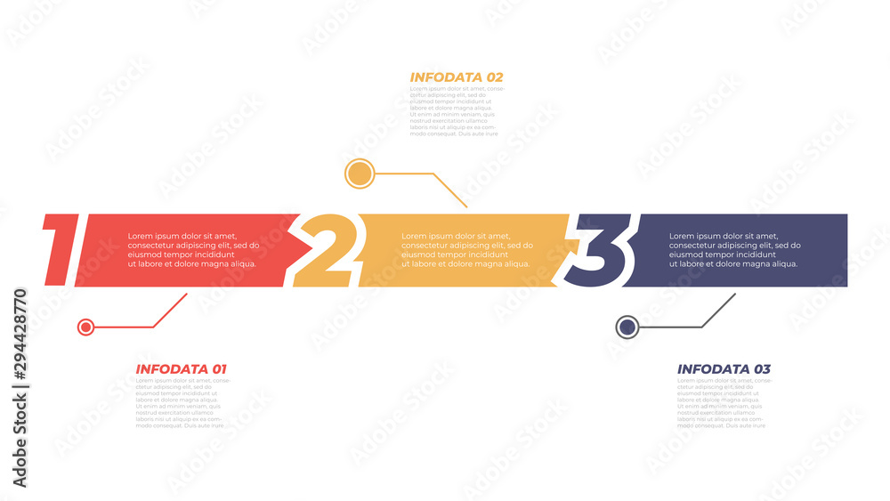 Business infographic template. Creative design layout with number options and 3 steps, processes. Vector elements for info chart, annual report, presentations.