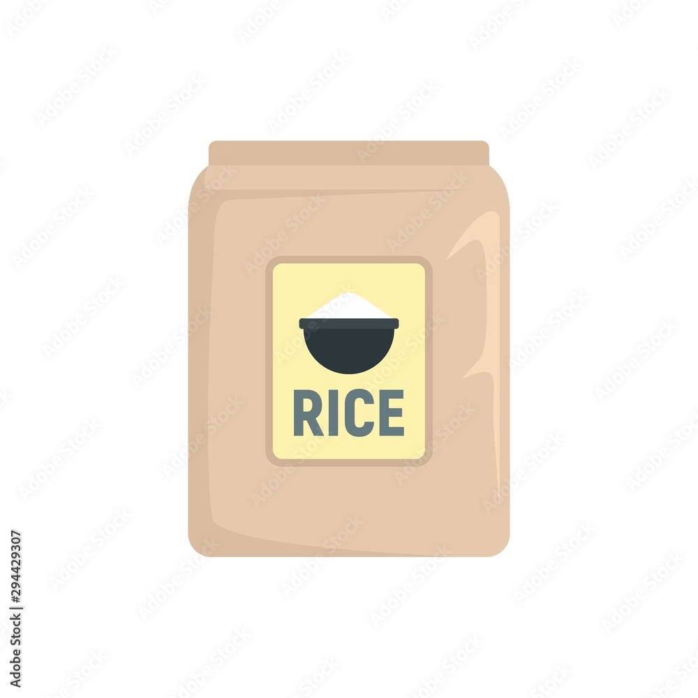 Market rice pack icon. Flat illustration of market rice pack vector icon for web design Market rice pack icon. Flat illustration of market rice pack vector icon for web design