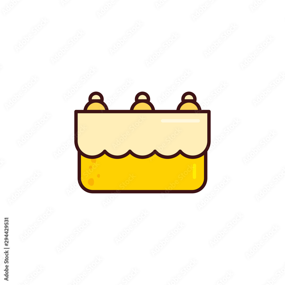 birthday cake flat in white background birthday cake flat in white background