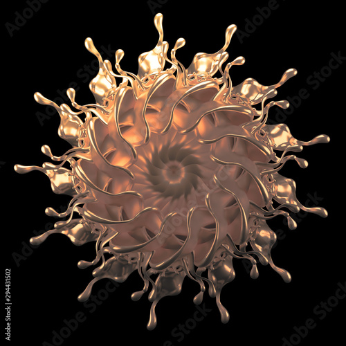 Splash fluid. 3d illustration, 3d rendering.