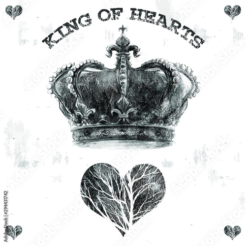 king of hearts illustration graphic design resource