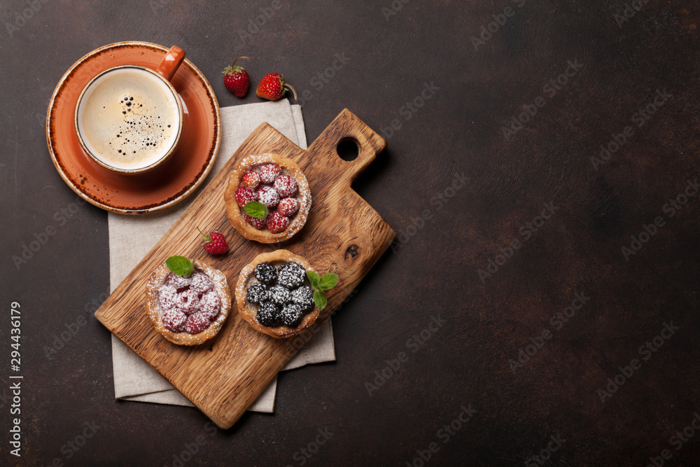 Set of cakes with berries Set of cakes with berries