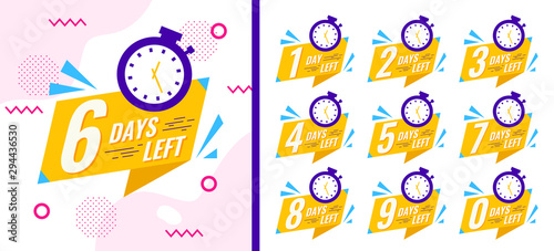 Number days left countdown vector illustration template