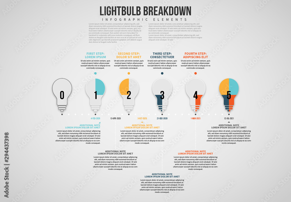 Lightbulb Breakdown Info Chart Layout Stock Template | Adobe Stock